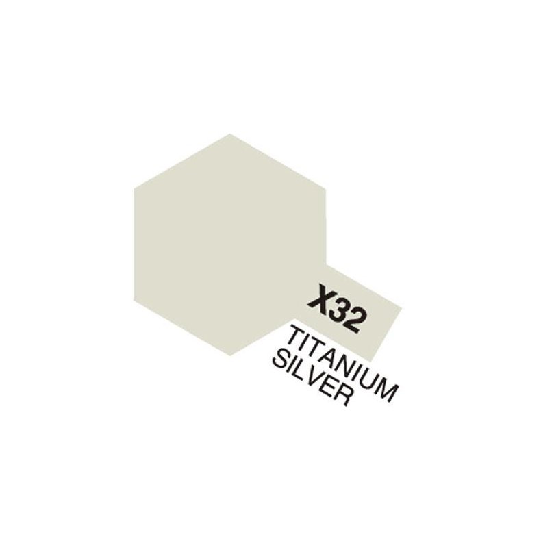 X-32 Titanium Silver, Acrylic Mini 10 ml (penselmaling, blank) - Tamiya